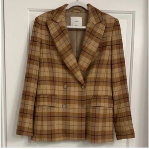 Aritzia Wilfred Margaux Blazer in Tan Plaid - 4